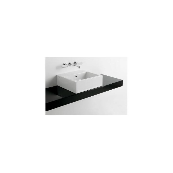 Polička pod umywalki Flaminia Nuda 95, 250-120 x 46 x 10 cm, černá lesklá, materiál: pietraluce- sanitbuy.pl