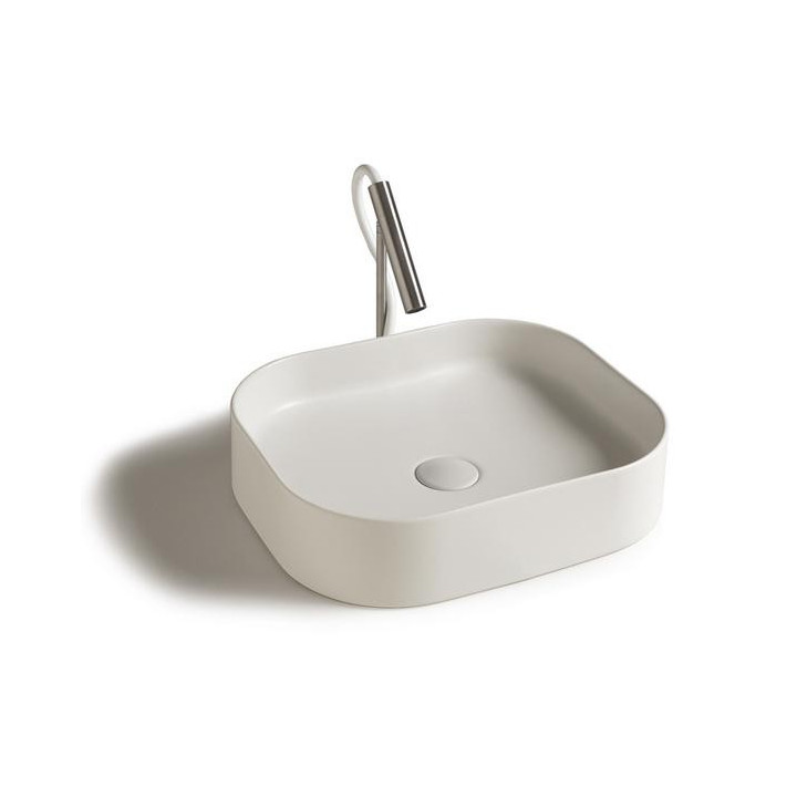 Umyvadlo na postavení na desku, obdélníková Galassia SmartB bílá, 65 x 45 cm, s otvorem pro baterii- sanitbuy.pl