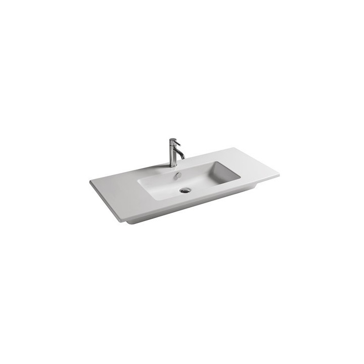 Umyvadlo závěsné/na desku Galassia Eden bílá, 121 x 46 x 12 cm, přepad i otvor na baterii- sanitbuy.pl