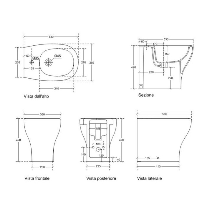 Závěsný bidet Galassia Eden bílá, 53 x 36 cm- sanitbuy.pl
