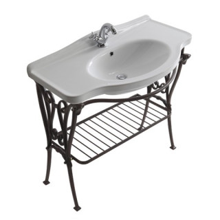 Rám pod umyvadlo, stojící Galassia Ethos antyczne hliník, polička i reling, pro umyvadla 110 cm, retro - sanitbuy.pl