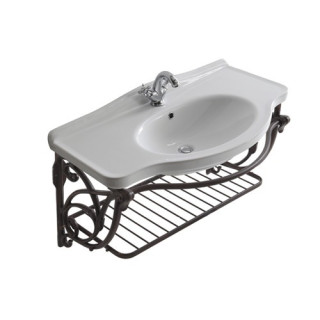 Rám pod umyvadlo, závěsný Galassia Ethos antyczne hliník, polička i reling, pro umyvadla 110 cm, retro - sanitbuy.pl