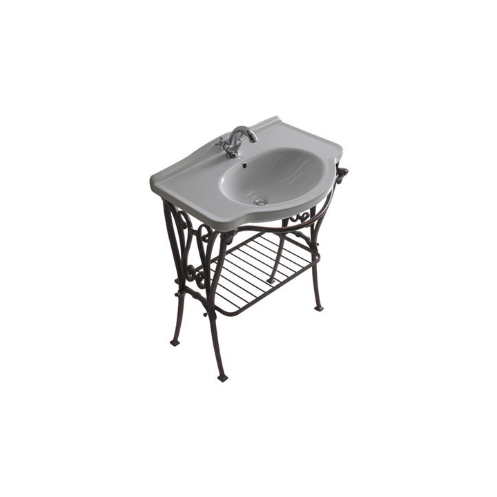 Rám pod umyvadlo, stojící Galassia Ethos antyczne hliník, polička i reling, pro umyvadla 95 cm, retro - sanitbuy.pl