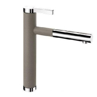 Dřezová baterie Blanco LINEE-S, s výsuvnou sprchou, tartufo/chrom- sanitbuy.pl