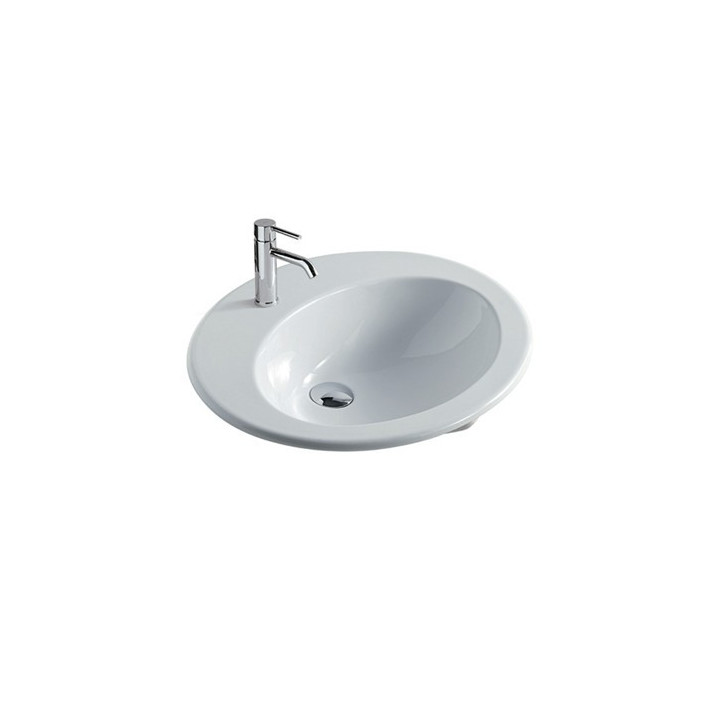 Umyvadlo na postavení na desku Galassia Macchia bílá, 73 x 38,5 x 14 cm, bez otvoru pro baterii i przelewu- sanitbuy.pl
