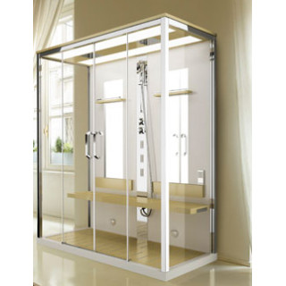 Kabina wielofunkcyjna Novellini Nexis Dual z sauną parową 170x90x235 cm wykończenie dąb- sanitbuy.pl