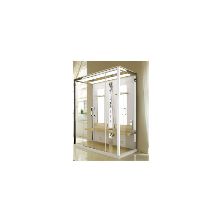 Kabina wielofunkcyjna Novellini Nexis Dual z sauną parową 170x90x242 cm wykończenie białe- sanitbuy.pl