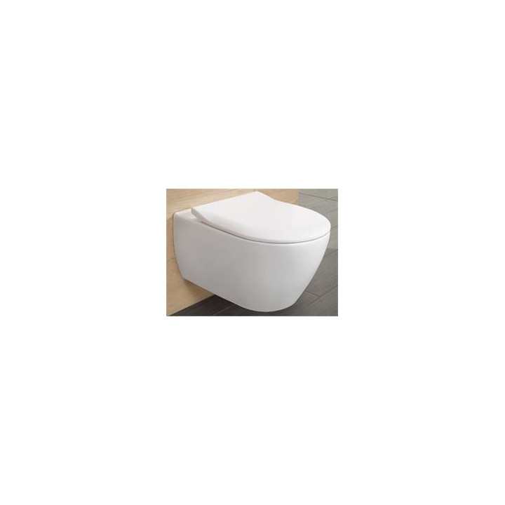 Závěsné wc Villeroy&Boch Subway 2.0 Combi-Pack  spolu se sedadlem s pozvolným sklápěním cienką, bílá- sanitbuy.pl