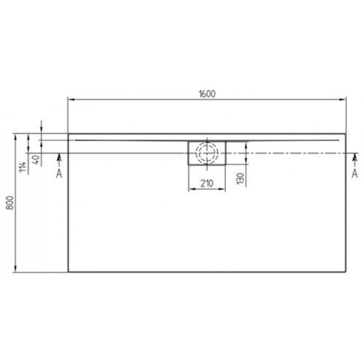 Sprchová vanička MetalRim Weiss Alpin 1600 x 800 x 48 mm Villeroy & Boch Architectura - sanitbuy.pl
