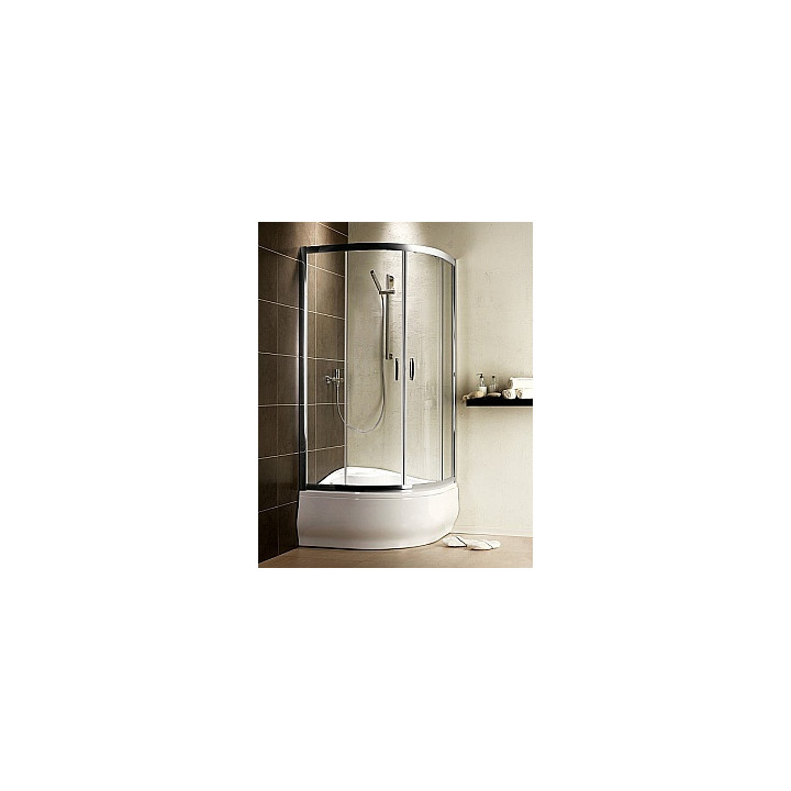 Kabina Dolphi Radaway Premium Plus E1700 1000x800 mm asymetryczna, półokrągła z drzwiami dwuczęściowymi, szkło przejrzyste- sani