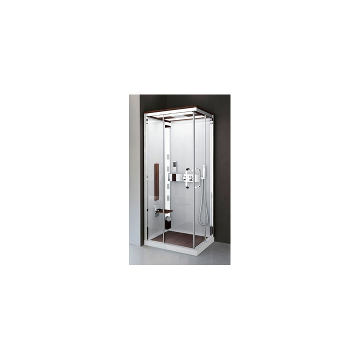 Kabina Novellini Nexis 1 90x90x216 cm z dachem i deszczownicą - wykończenie białe- sanitbuy.pl