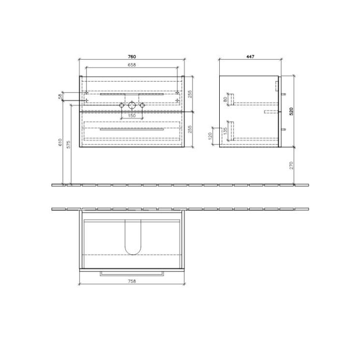 Skříňka pod umyvadlo Villeroy & Boch Avento kryształowy šedá, 96,7 x 52 x 44,7 cm, 2 szuflady- sanitbuy.pl