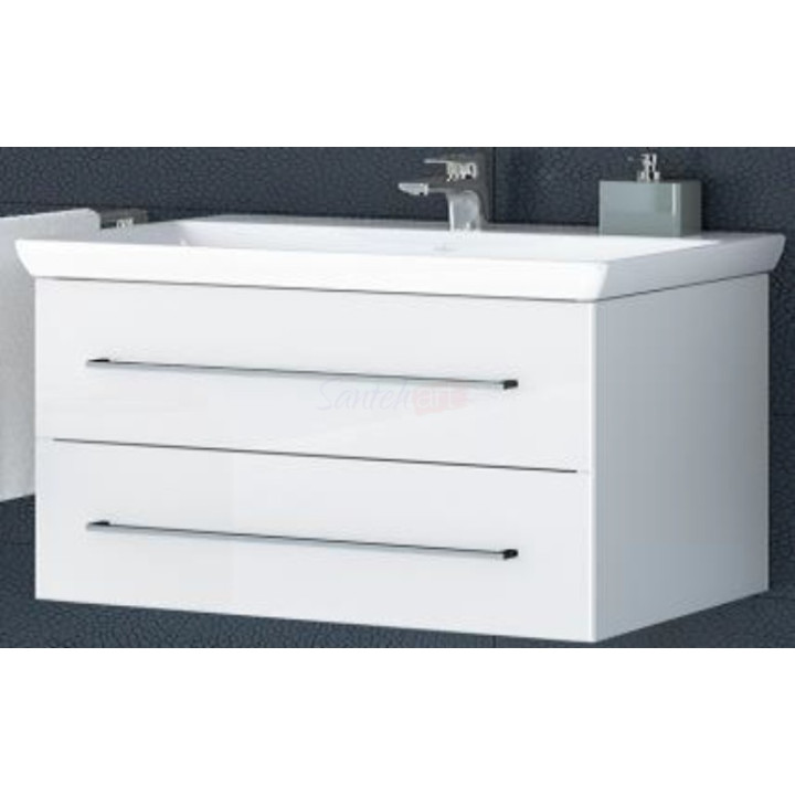 Skříňka pod umyvadlo Villeroy & Boch Avento kryształowy šedá, 76 x 52 x 44,7 cm, 2 szuflady- sanitbuy.pl