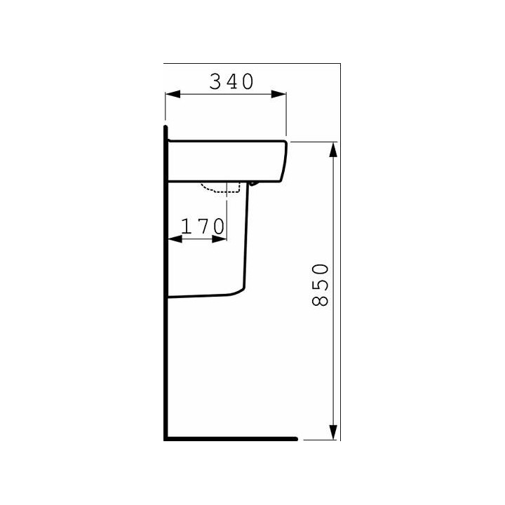 Umyvadlo nástěnná 450x340mm s otvorem pro baterii Laufen Pro A- sanitbuy.pl