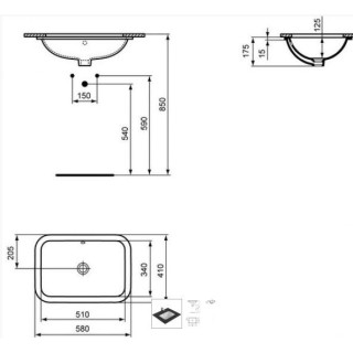 Umyvadlo pod desku 58 cm, bílá Ideal Standard Connect - sanitbuy.pl