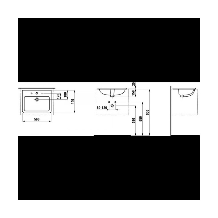 Umyvadlo pod desku 625 x 450 mm szkliwiony spód umywalki bílá Laufen Pro S- sanitbuy.pl