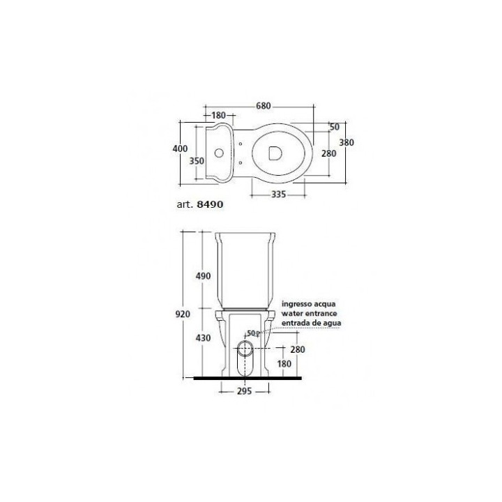 Mísa Wc odtok univerzální 680 x 380 x 420 mm Galassia Ethos- sanitbuy.pl
