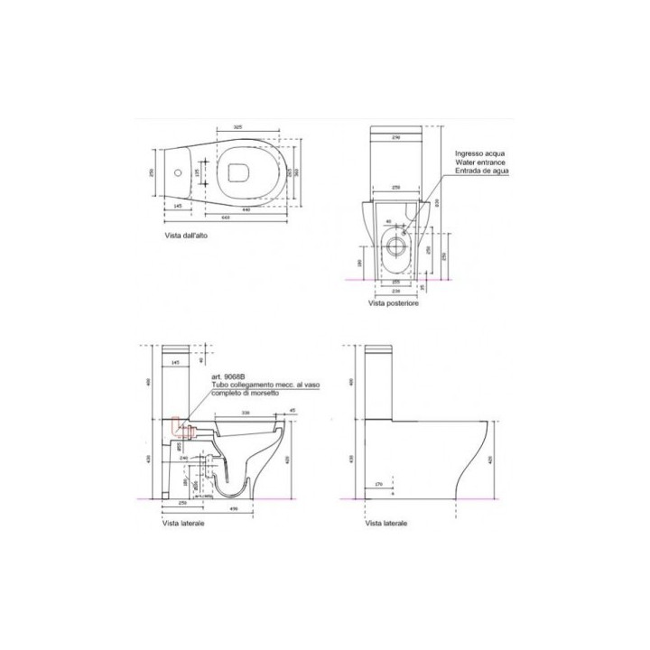 Mísa kombi stojící wc 660 x 370 x 420 mm odtok univerzální Galassia Eden- sanitbuy.pl
