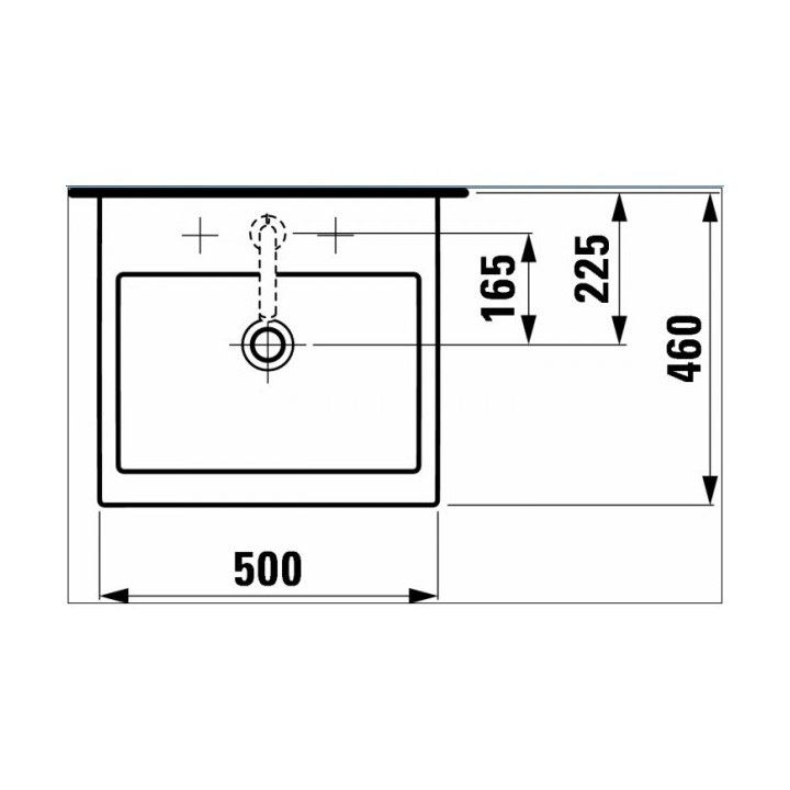 Umyvadlo nástěnná 500 x 460 mm s otvorem pro baterii bílá Laufen LIVING CITY- sanitbuy.pl
