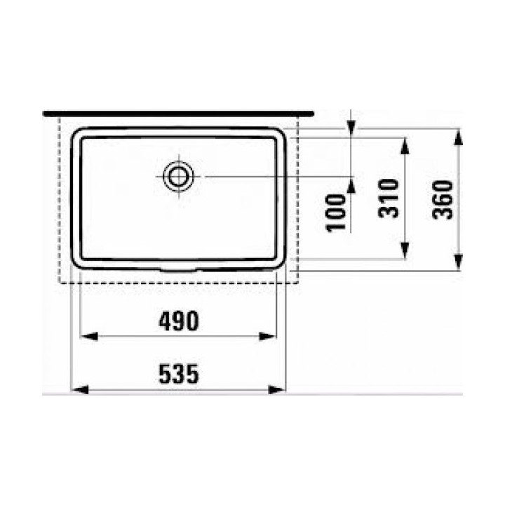 Umyvadlo pod desku 535 x 360 mm bez otvoru pro baterii bílá Laufen LIVING CITY - sanitbuy.pl