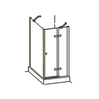 Seitenwand Huppe Enjoy ELEGANCE 90 cm, montaż auf der Duschwanne, Chrom eloxal, transparentes Glas mit Schicht Anti-Plaque- sani