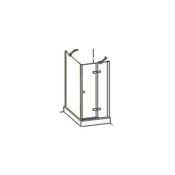 Seitenwand Huppe Enjoy Pure 70 cm, montaż auf der Duschwanne, Chrom eloxal, transparentes Glas mit Schicht Anti - Plaque- sanitb