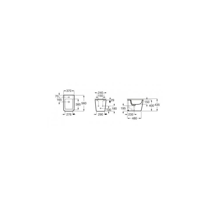 Bidet stehend Roca Inspira Square weiß- sanitbuy.pl