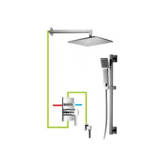 Unterputzsystem Omnires Darling mit Kopfbrause 25x25 cm, Chrom- sanitbuy.pl