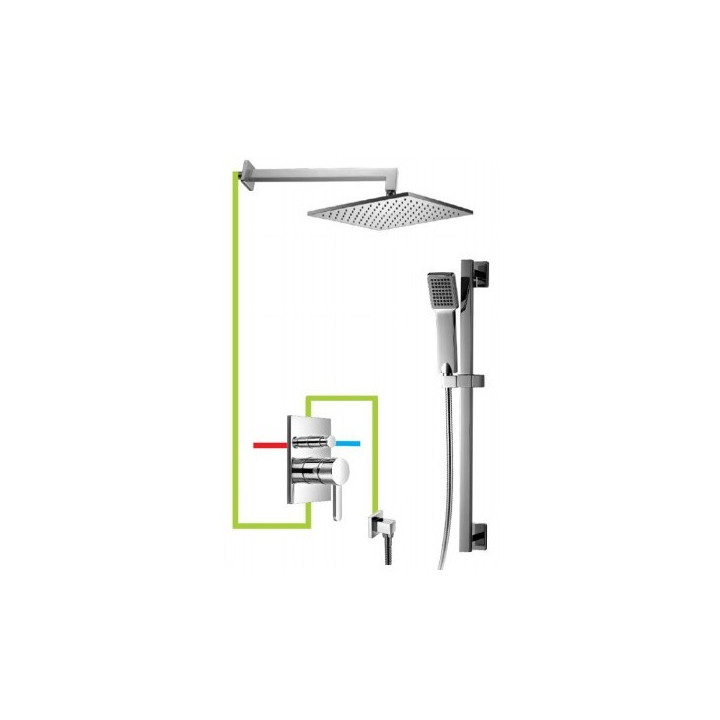 Unterputzsystem Omnires Darling mit Kopfbrause 25x25 cm, Chrom- sanitbuy.pl