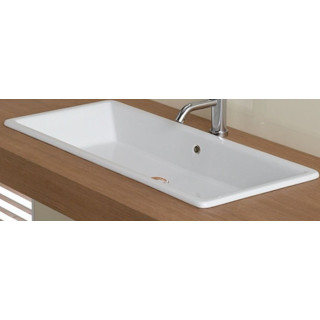 Einbauwaschtisch Scarabeo Gaia-Tech-Miky 56x39,5 cm, z Überlauf, ohne Hahnloch na baterie, weiß- sanitbuy.pl
