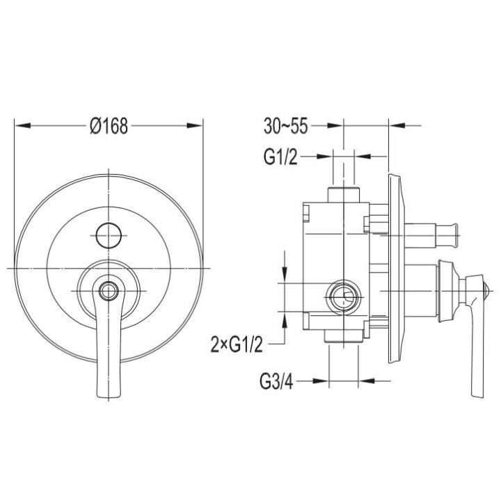 Wannenarmatur freistehend Omnires Armance Chrom Auslauf 23cm- sanitbuy.pl