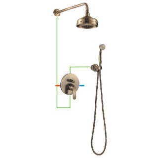 Duschsystem Omnires Art Deco Antik Braun- sanitbuy.pl
