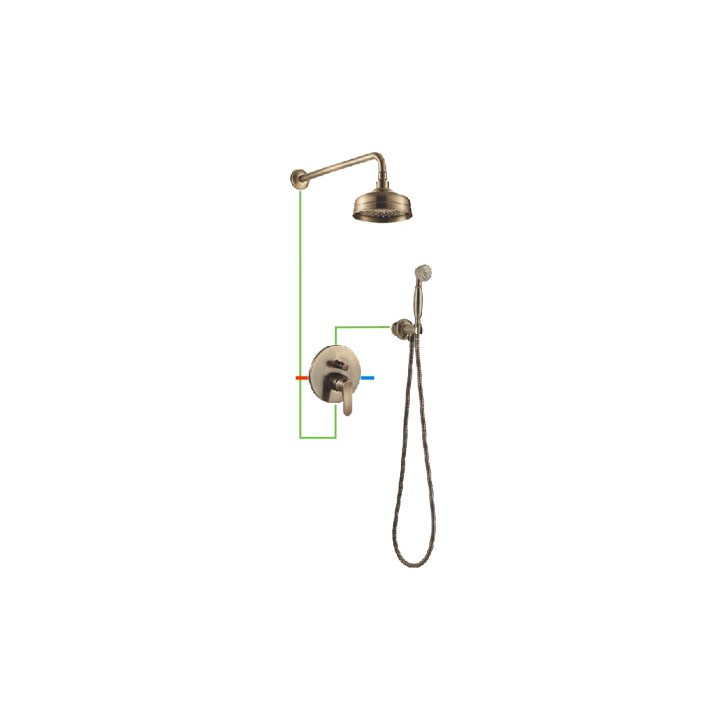 Duschsystem Omnires Art Deco Antik Braun- sanitbuy.pl