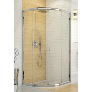 Duschkabine halbrund Sanplast KP4/TX5B-80, Glas transparent, silbernes Profil matt- sanitbuy.pl