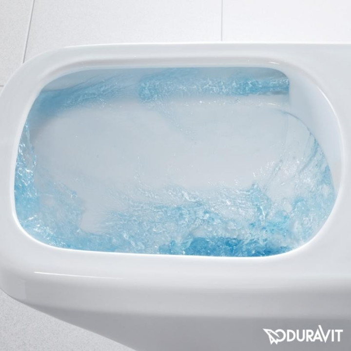 Becken WC Duravit DuraStyle abgehängt Rimless 37x54 cm, Tiefspül-, weiß mit Schicht WonderGliss- sanitbuy.pl