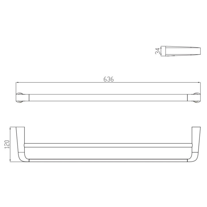 Halter für Handtücher doppelt, Art Platino Emira Chrom - sanitbuy.pl