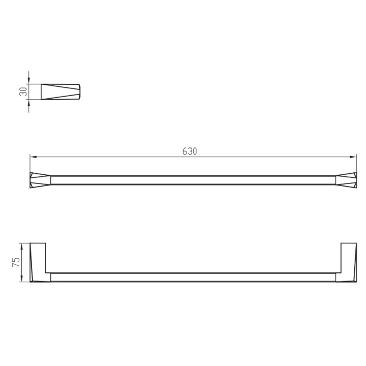 Halter für Handtücher einzeln Art Platino Rok, Chrom - sanitbuy.pl