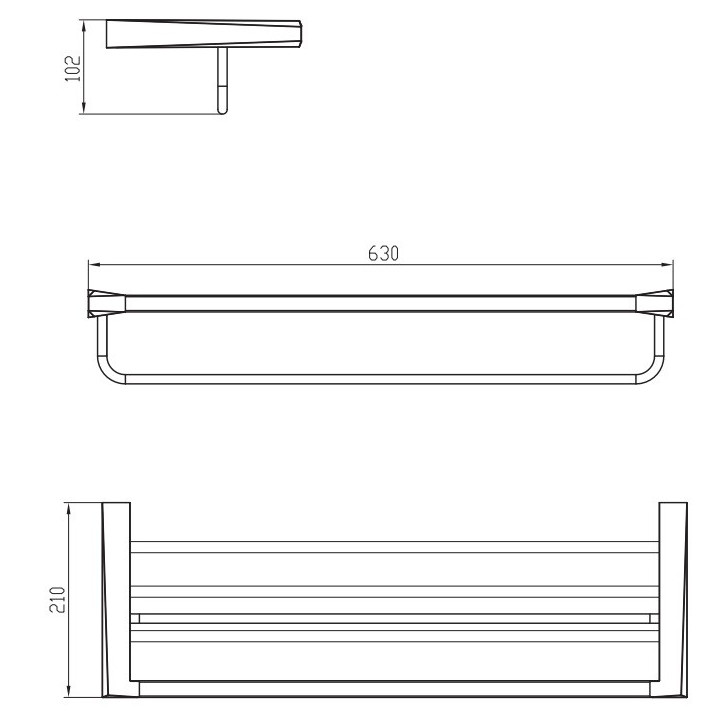 Ablage für Handtücher mit Halter, Art Platino Rok Chrom - sanitbuy.pl