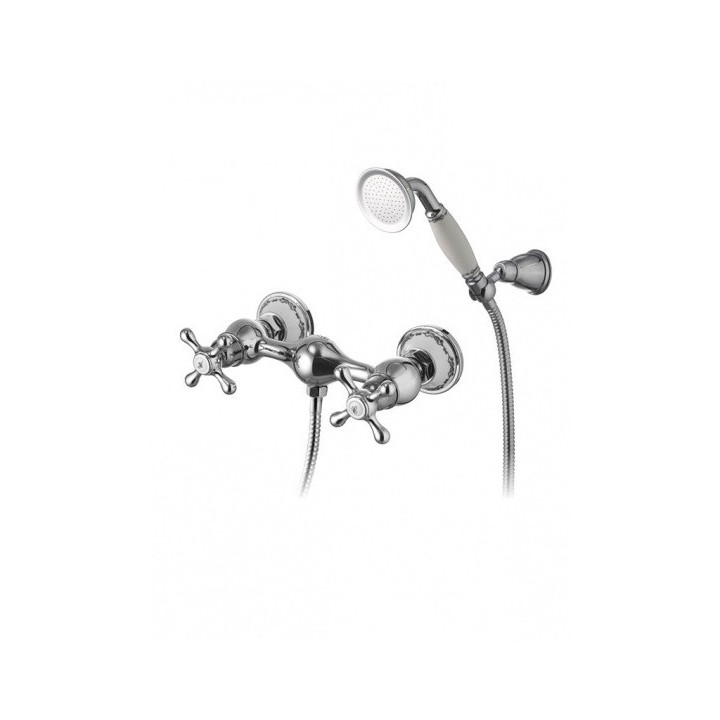 Brausearmatur Aufputz, Art Platino Nikolas mit zwei Haltern Chrom - sanitbuy.pl