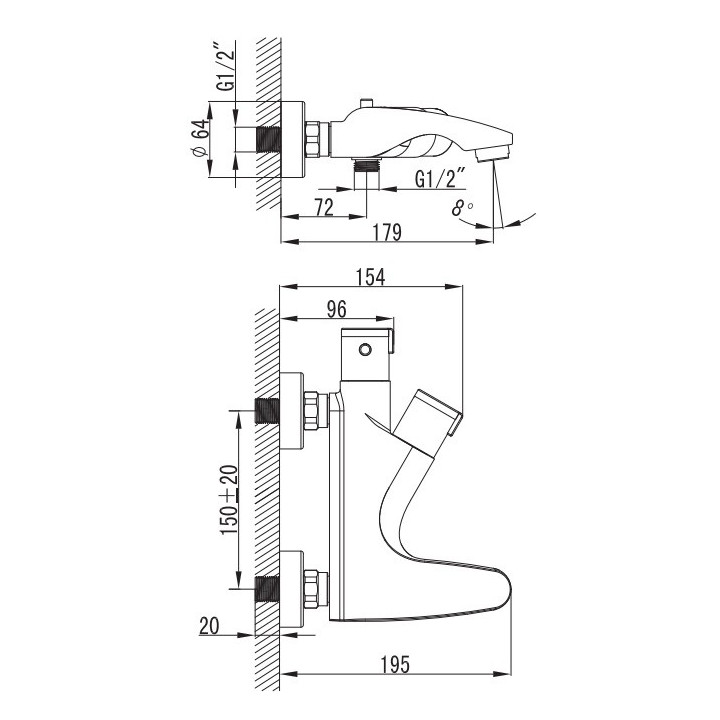 Wannenbatterie Art Platino Term Einhebel- thermostatisch, Chrom - sanitbuy.pl