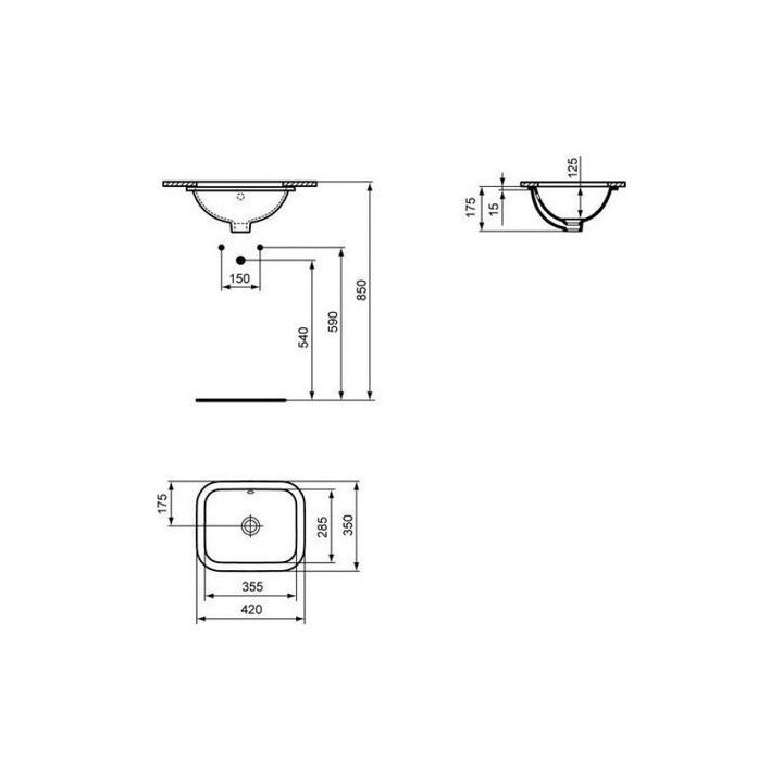 Unterbauwaschtisch Ideal Standard Connect 420 mm, weiß- sanitbuy.pl