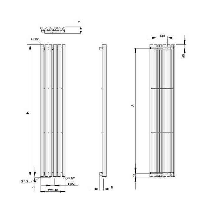 Grzejnik Enix Palma (PL) 66,8x188,6 cm - Farbe standardowy- sanitbuy.pl