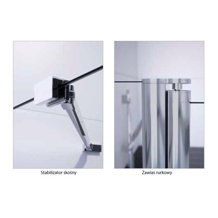 Schwingtür 2-teilig Huppe Classics 2 ze stałymi segmentami 90cm Profil silbern glänzend Glas transparent, Anti-plaque- sanitbuy.