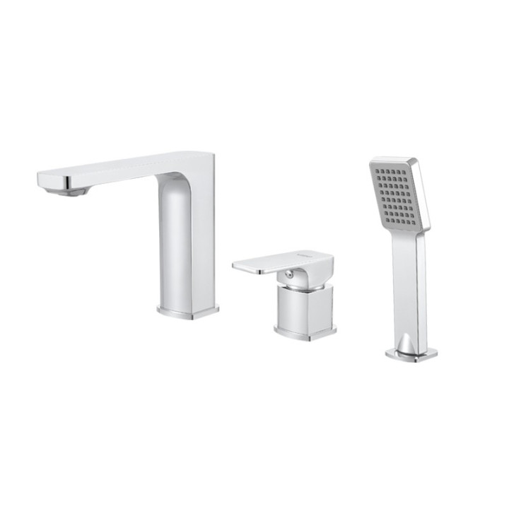 Wannenarmatur mit 3 anschlüssen Vedo Mito Handbrause 1-Funktions- ABS Chrom- sanitbuy.pl