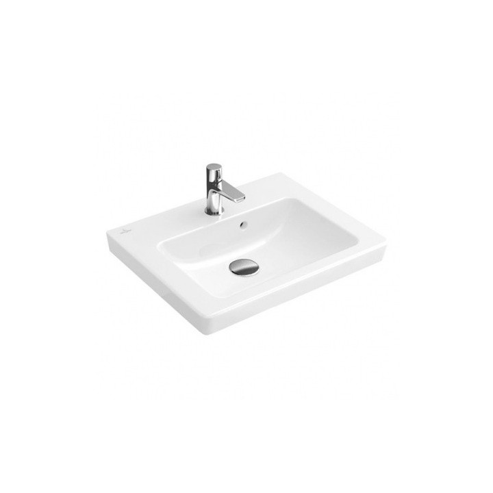 Waschtisch klein Villeroy & Boch Subway 2.0 45x37 cm mit Schicht CeramicPlus, weiß Weiss Alpin- sanitbuy.pl