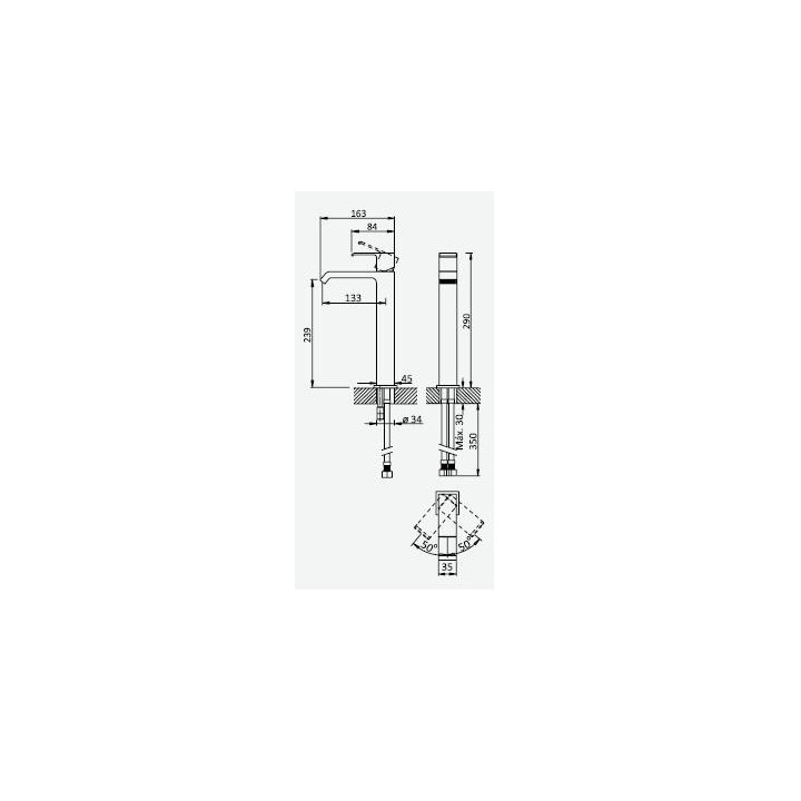 Waschtischarmatur stehend Bruma Linea Chrom- sanitbuy.pl