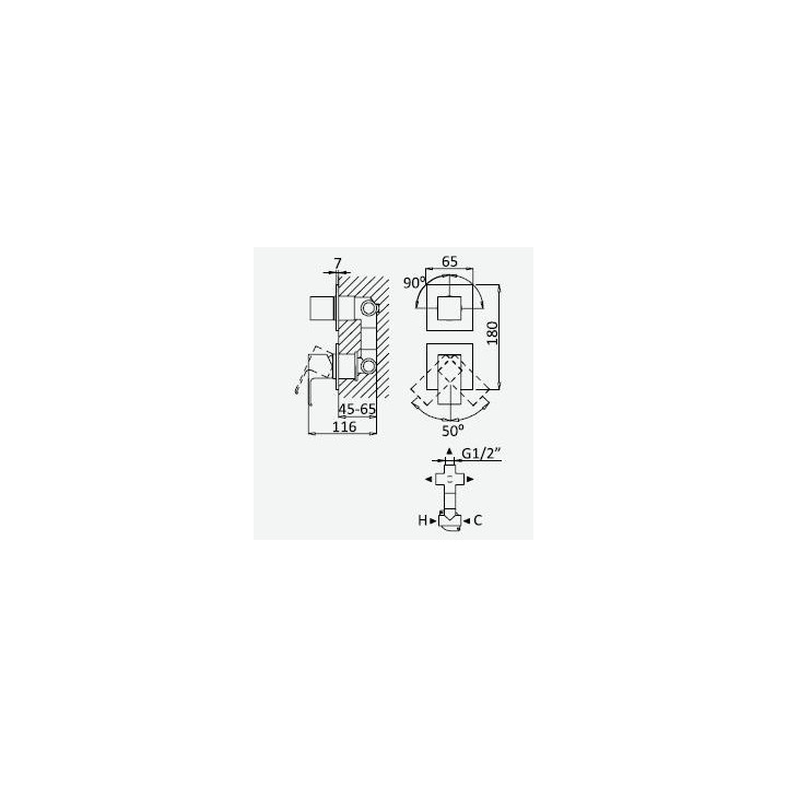 Unterputzarmatur Bruma Linea 3 odbiornik, Chrom- sanitbuy.pl