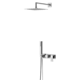 Dusch-set mit Armatur Unterputz i Handbrause Bruma Linea Kopfbrause 20 cm, Chrom - sanitbuy.pl