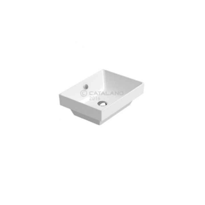 Aufsatzwaschtisch Catalano Verso 50x37 cm, ohne Hahnloch na baterie, z Überlauf, weiß - sanitbuy.pl
