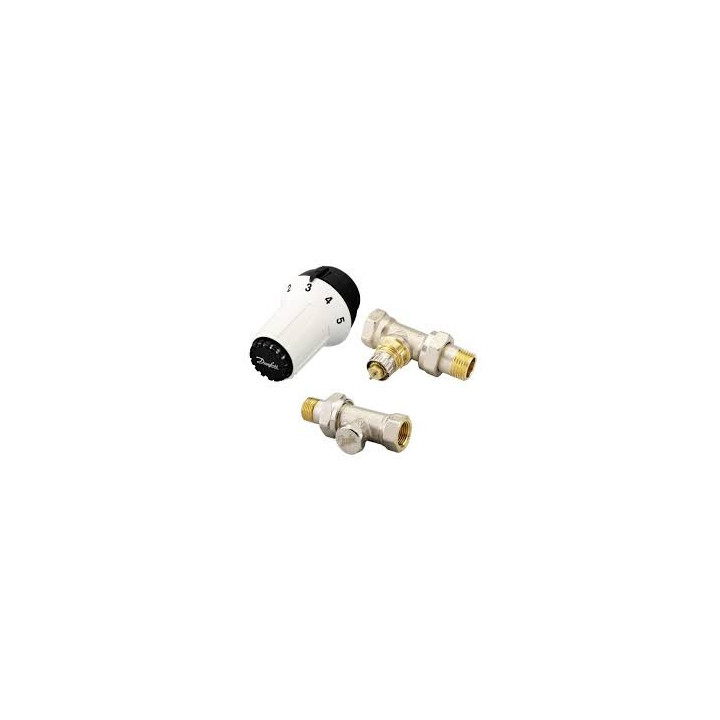 Set thermostatisch Danfoss RA-N kątowy z głowicą Panda - nikiel/ weiß - sanitbuy.pl